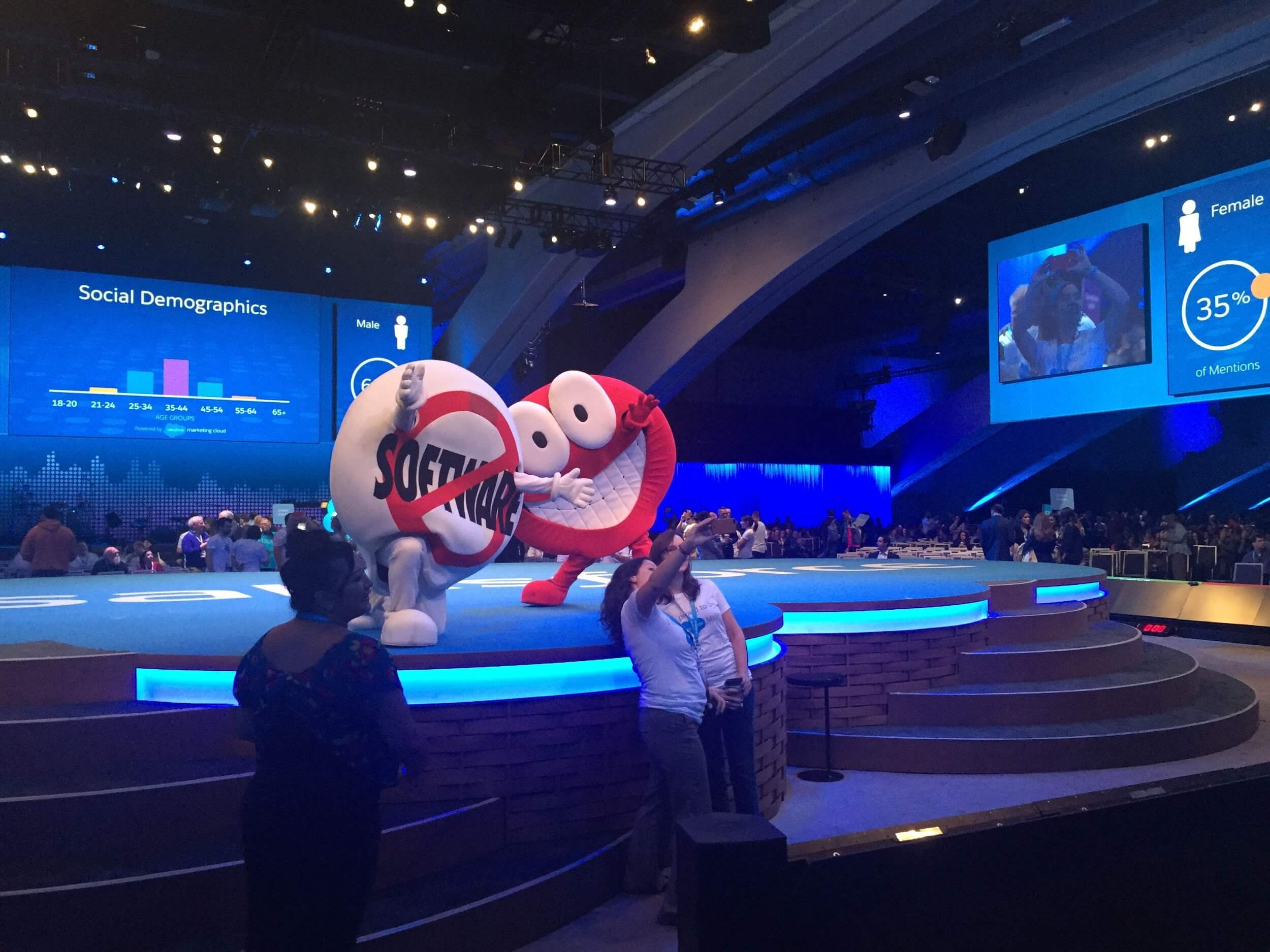 mascots on Salesforce conference