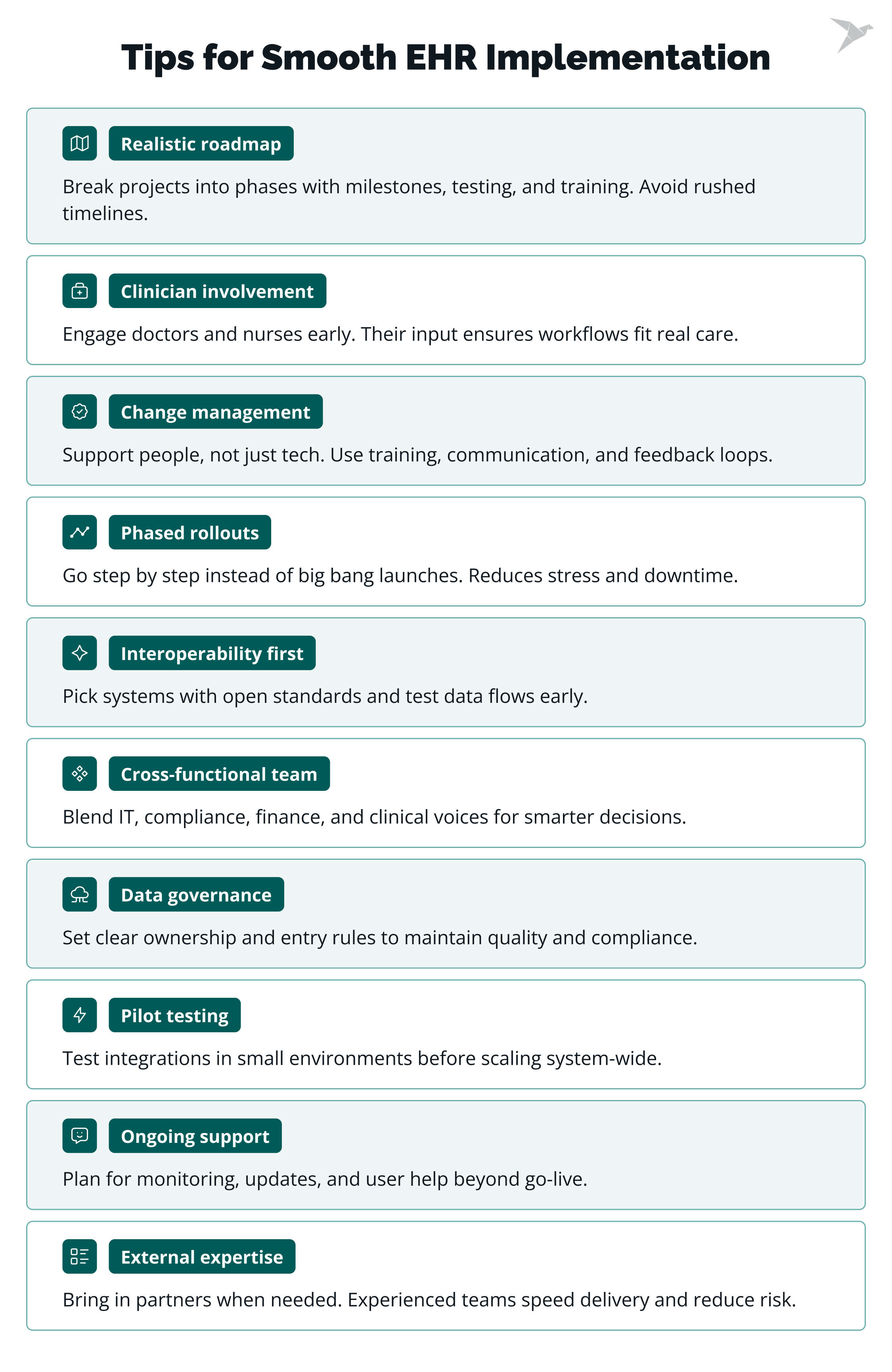 tips for smooth EHR implementation