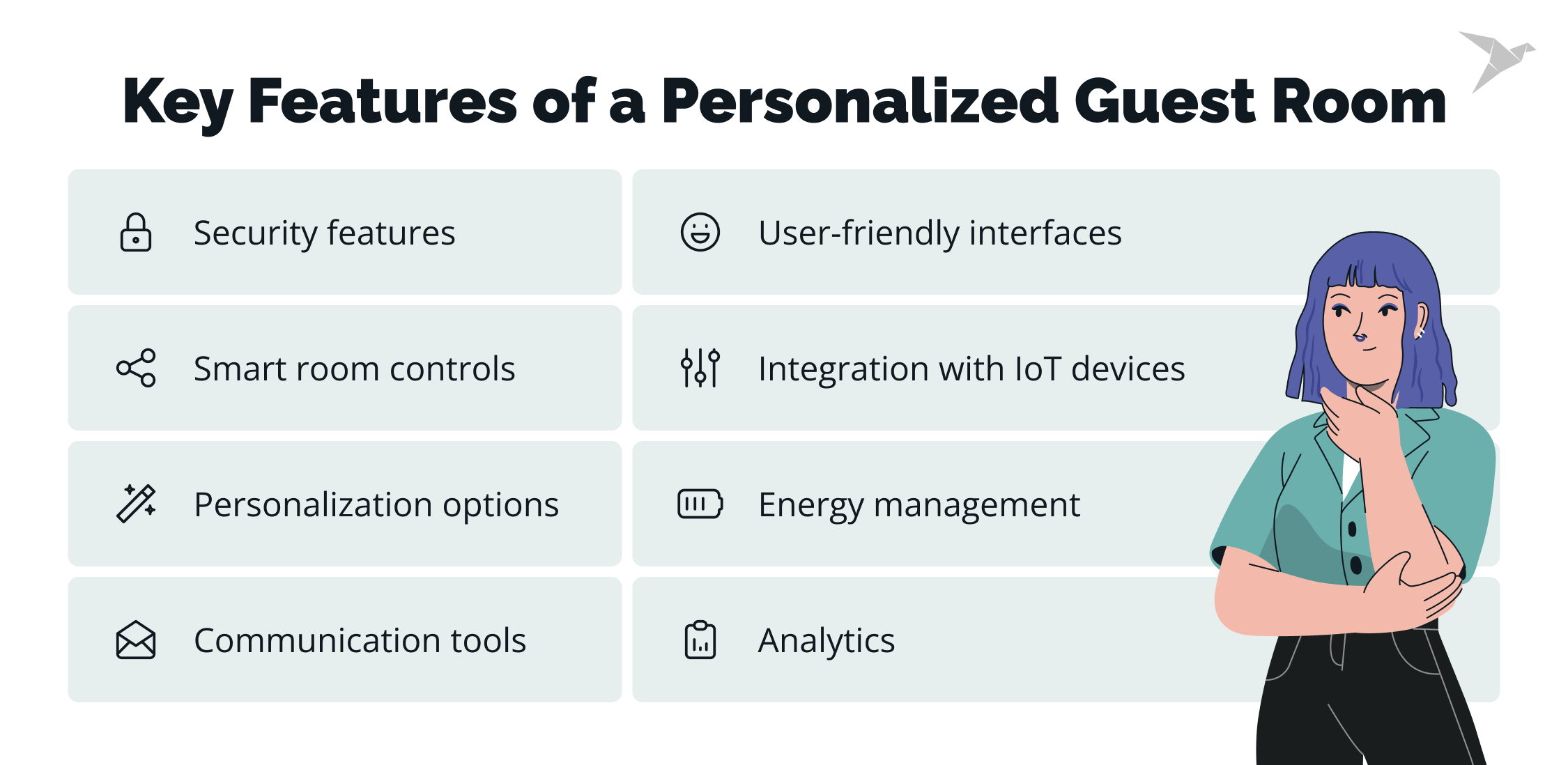 key features of a personalized guest room management system