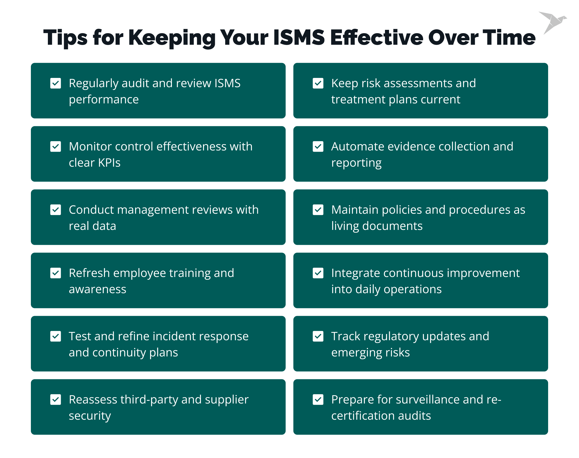 Tips for Keeping Your ISMS Effective Over Time