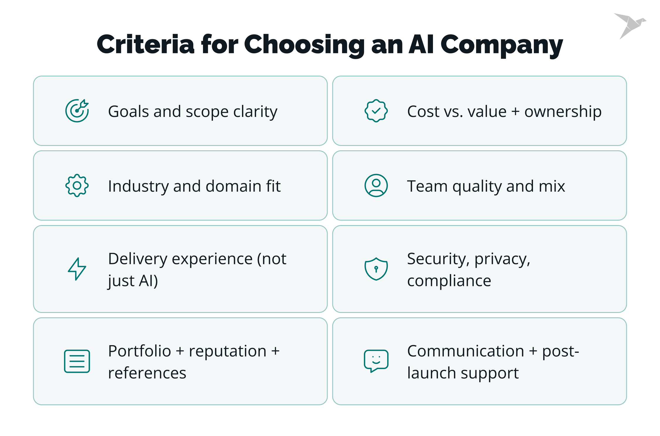 criteria for choosing an AI development company
